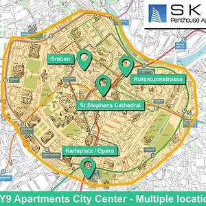 Apartmán Sky9 Center, Vídeň